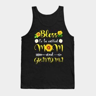 Sunflower Blessed To Be Called Mom And Grandma Mothers Day Tank Top
